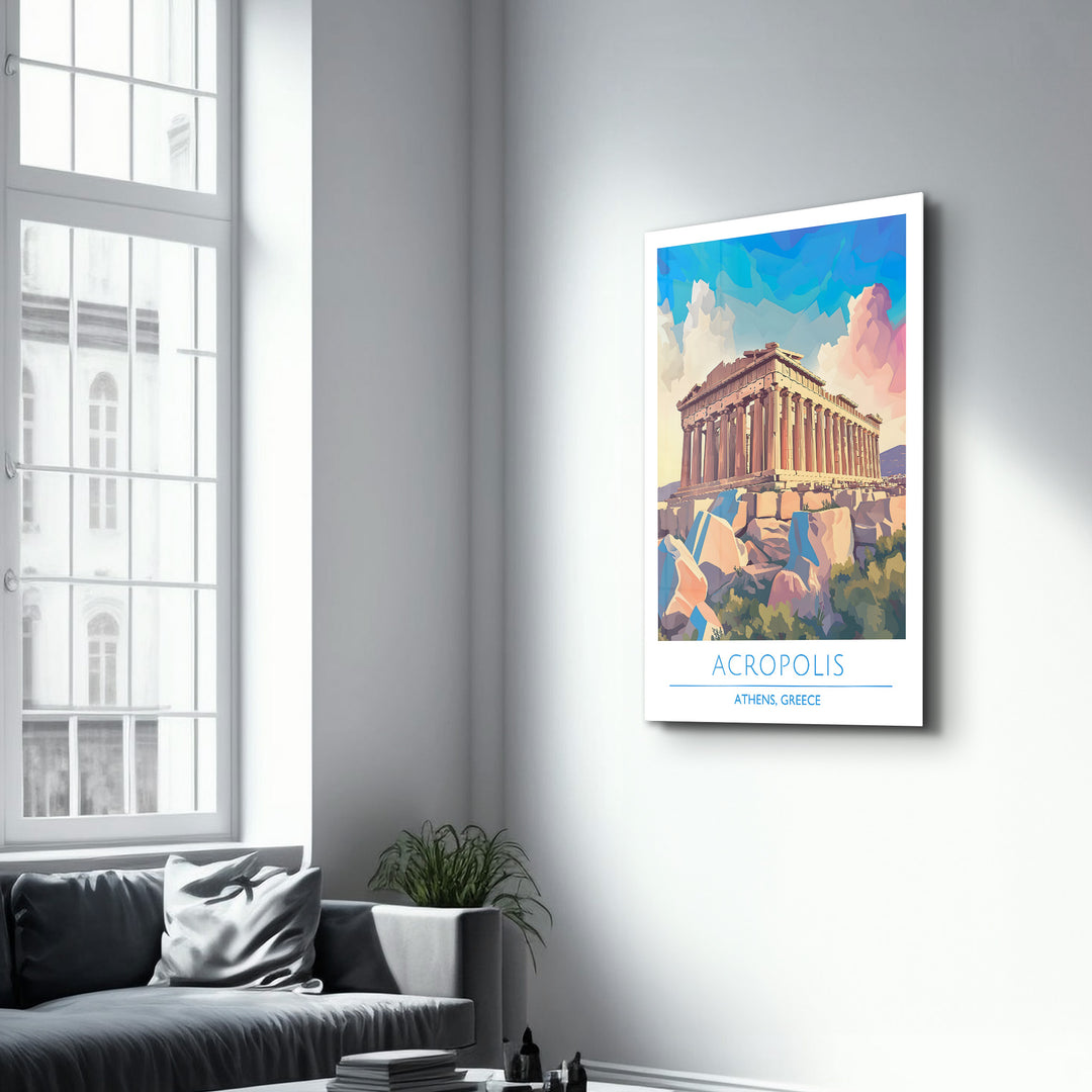 Acropolis-Athens Greece-Travel Posters | Glass Wall Art