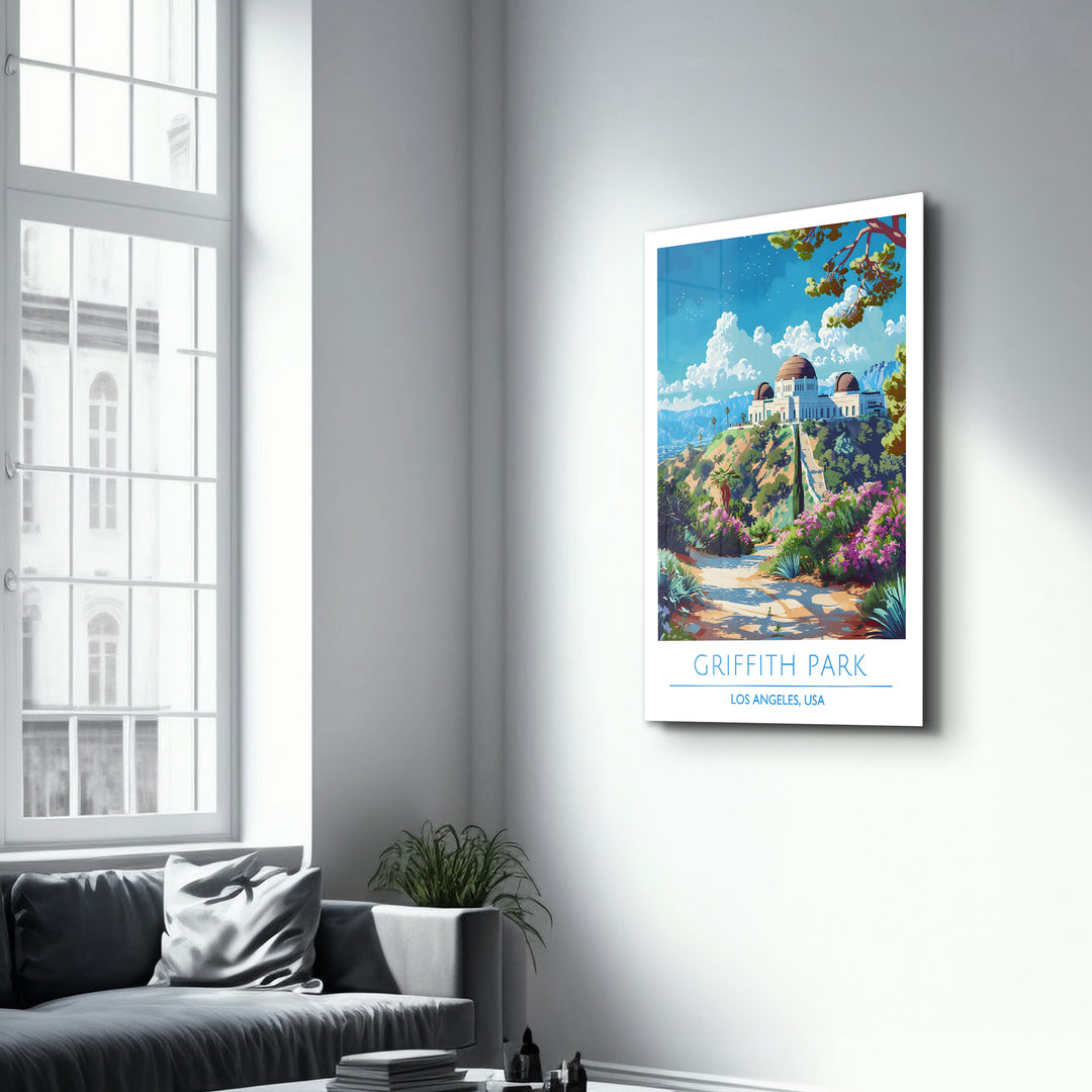 Griffith Park-Los Angeles USA-Travel Posters | Glass Wall Art