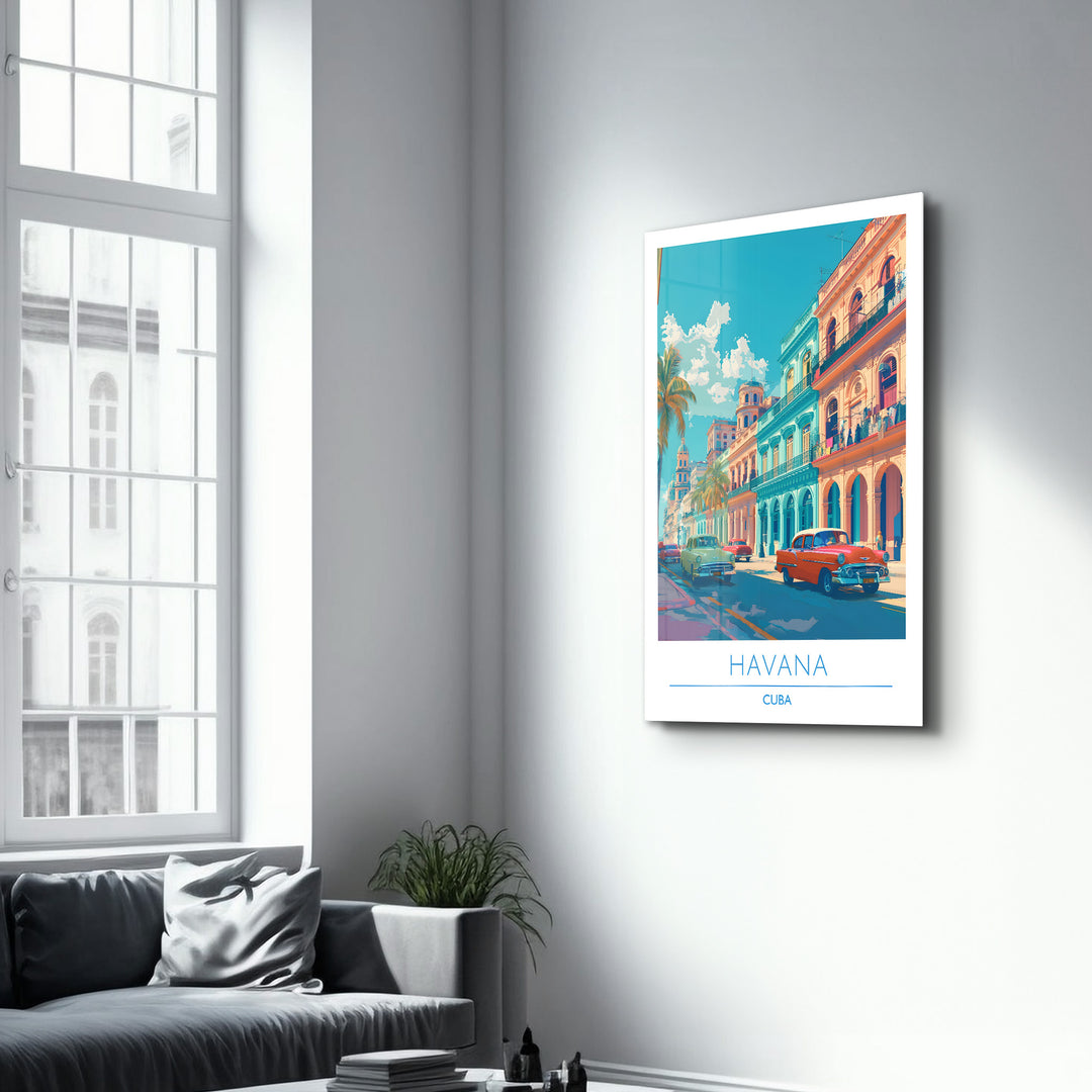 Havana Cuba-Travel Posters | Glass Wall Art