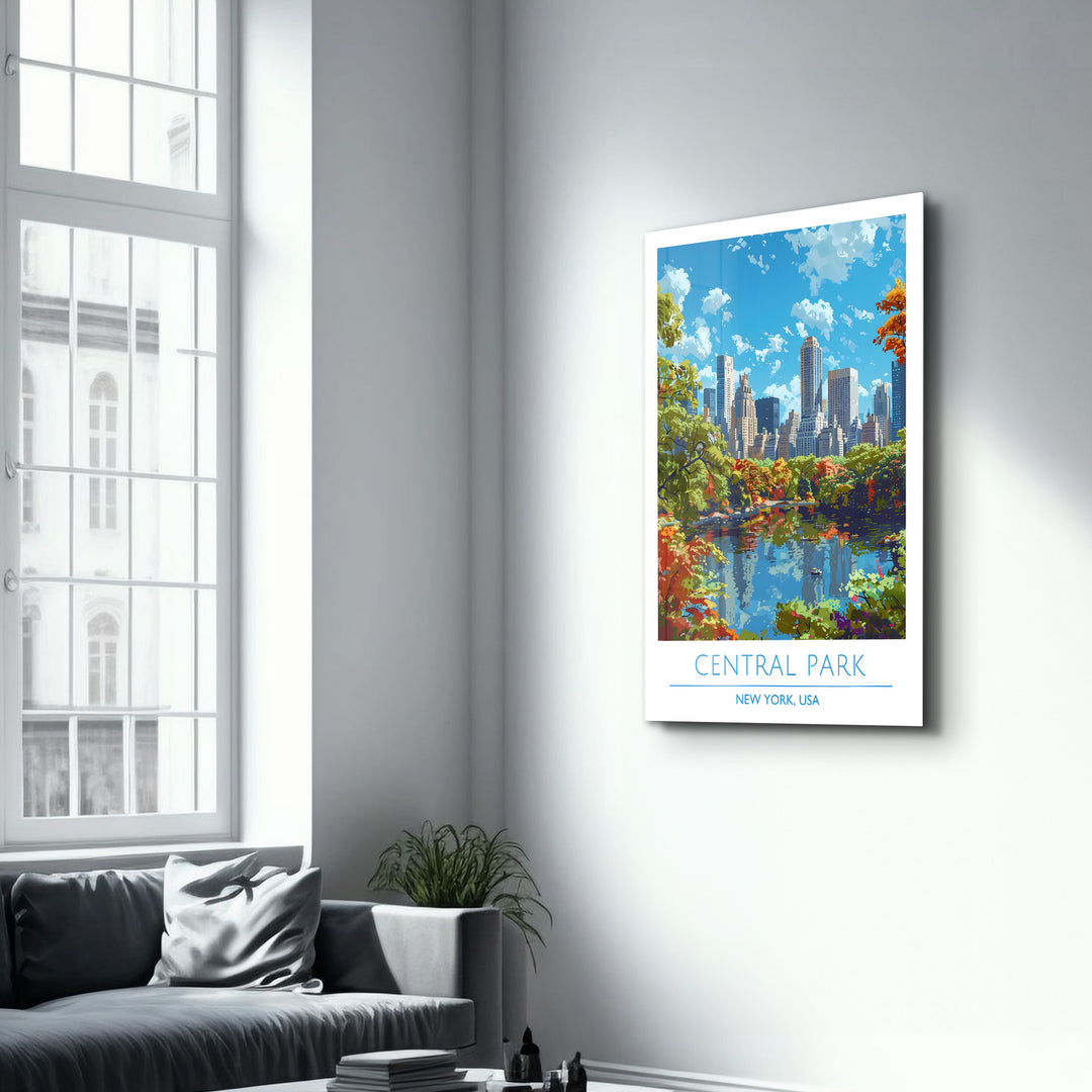 Central Park-New York USA-Travel Posters | Glass Wall Art