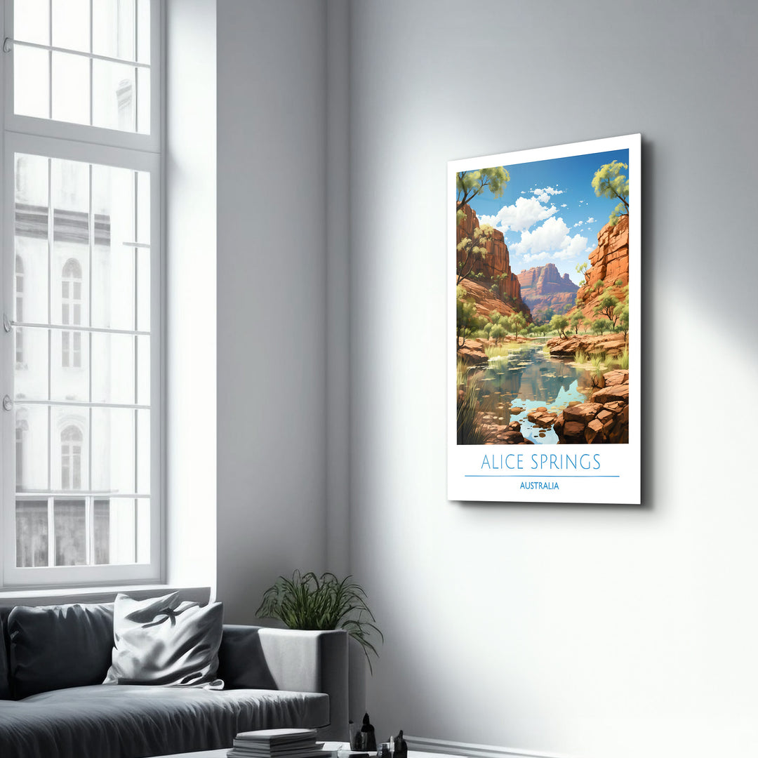 Alice Springs Australia-Travel Posters | Glass Wall Art