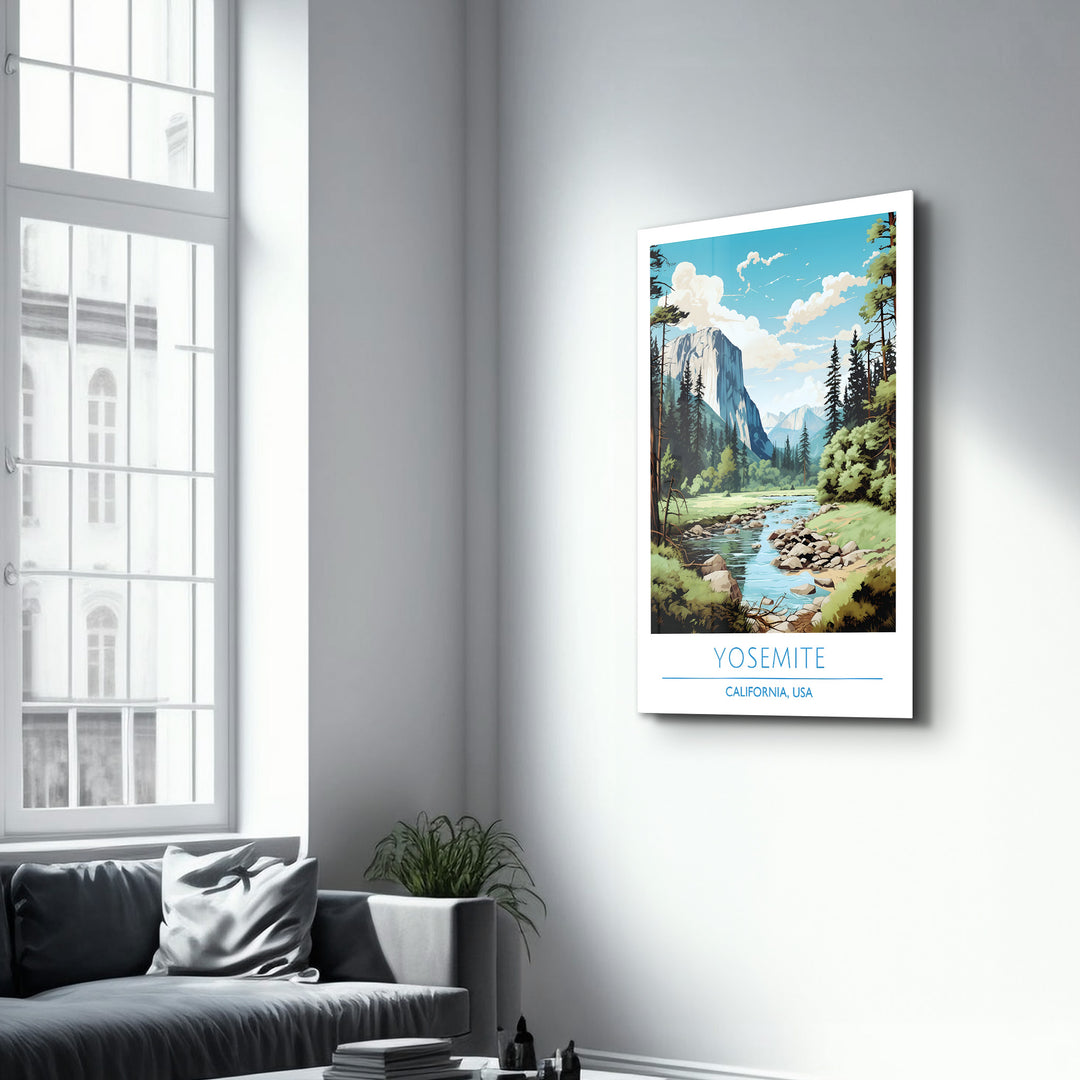 Yosemite-California USA-Travel Posters | Glass Wall Art