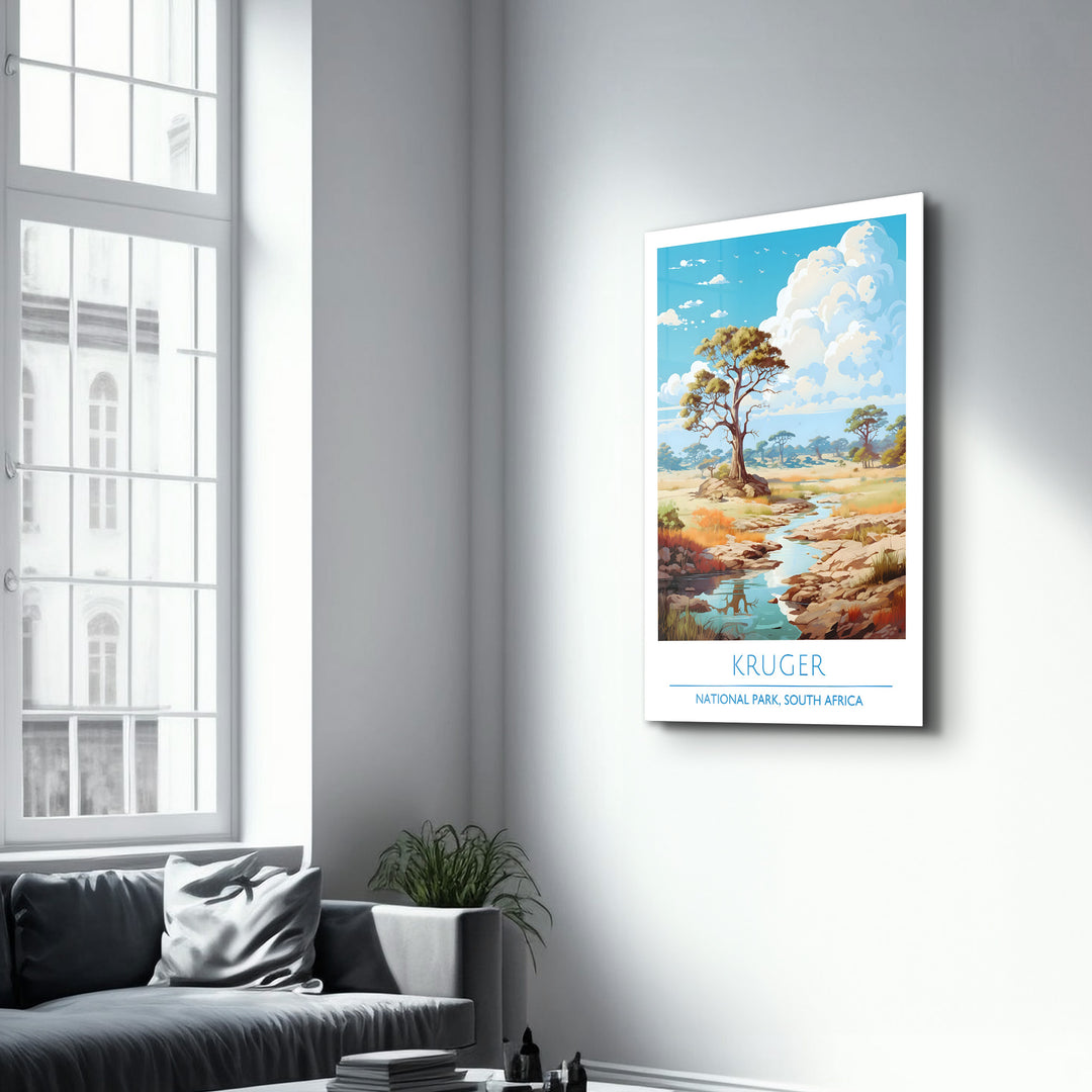 Kruger-National Park South Africa-Travel Posters | Glass Wall Art