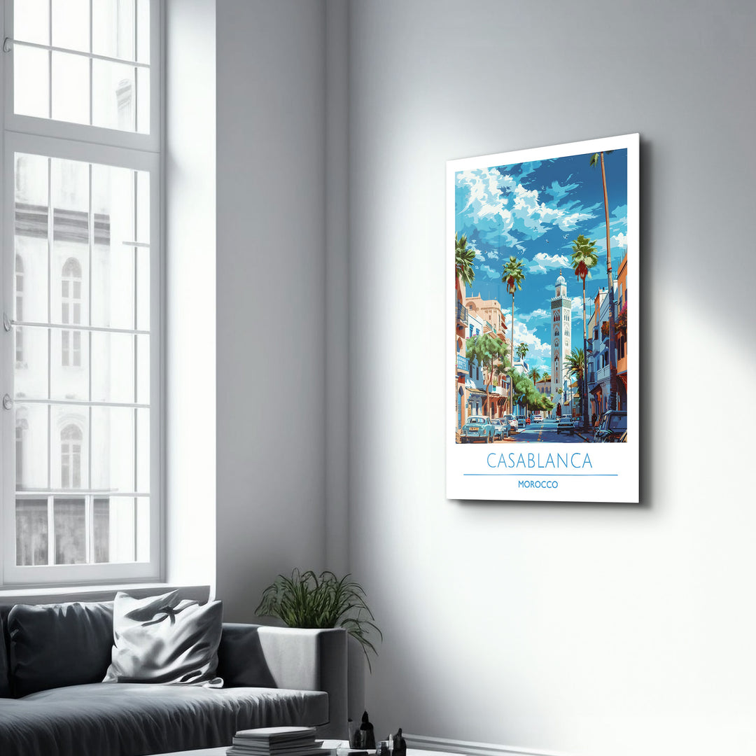 Casablanca Morocco-Travel Posters | Glass Wall Art