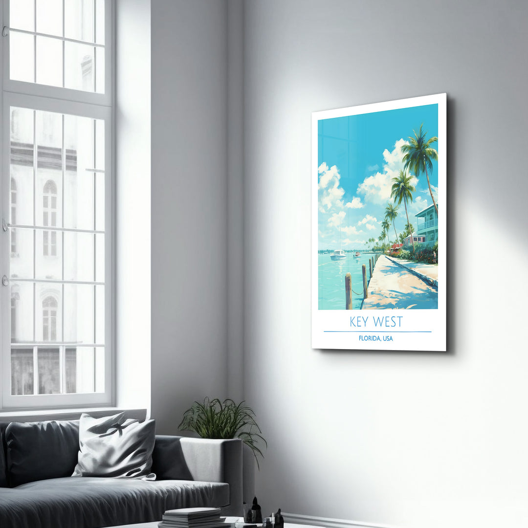 Key West-Florida USA-Travel Posters | Glass Wall Art