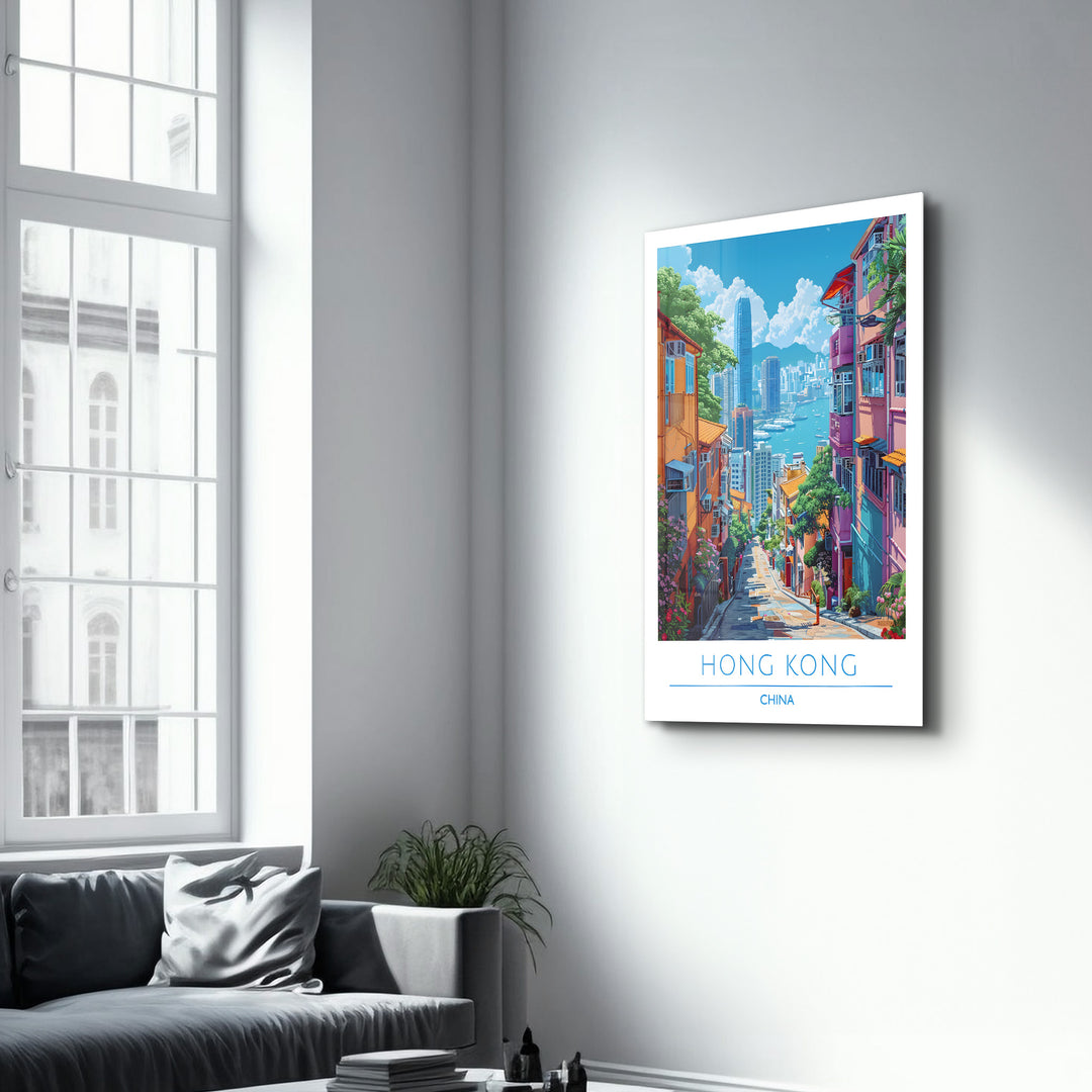 Hong Kong China-Travel Posters | Glass Wall Art