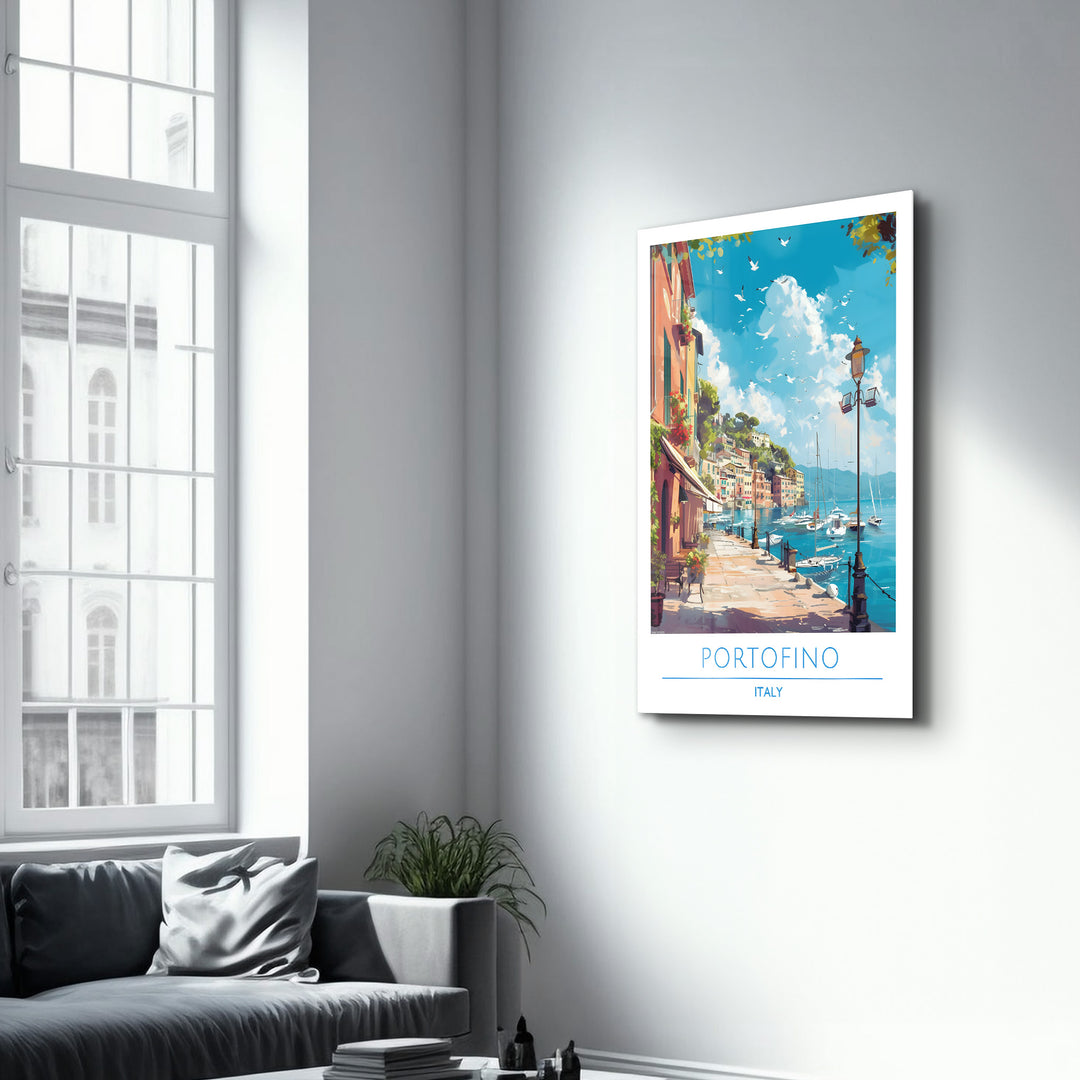 Portofino Italy-Travel Posters | Glass Wall Art