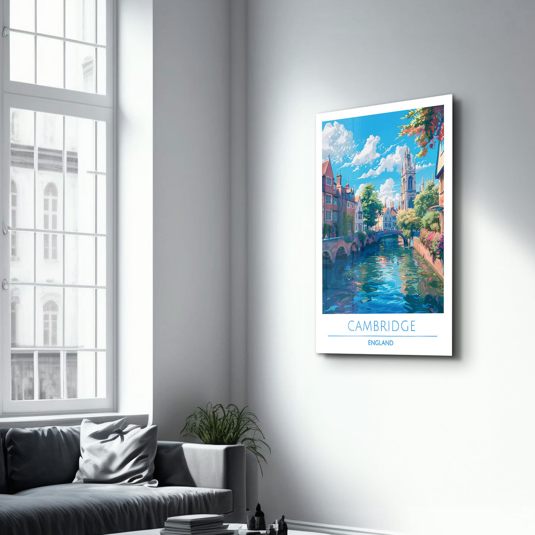 Cambridge England-Travel Posters | Glass Wall Art