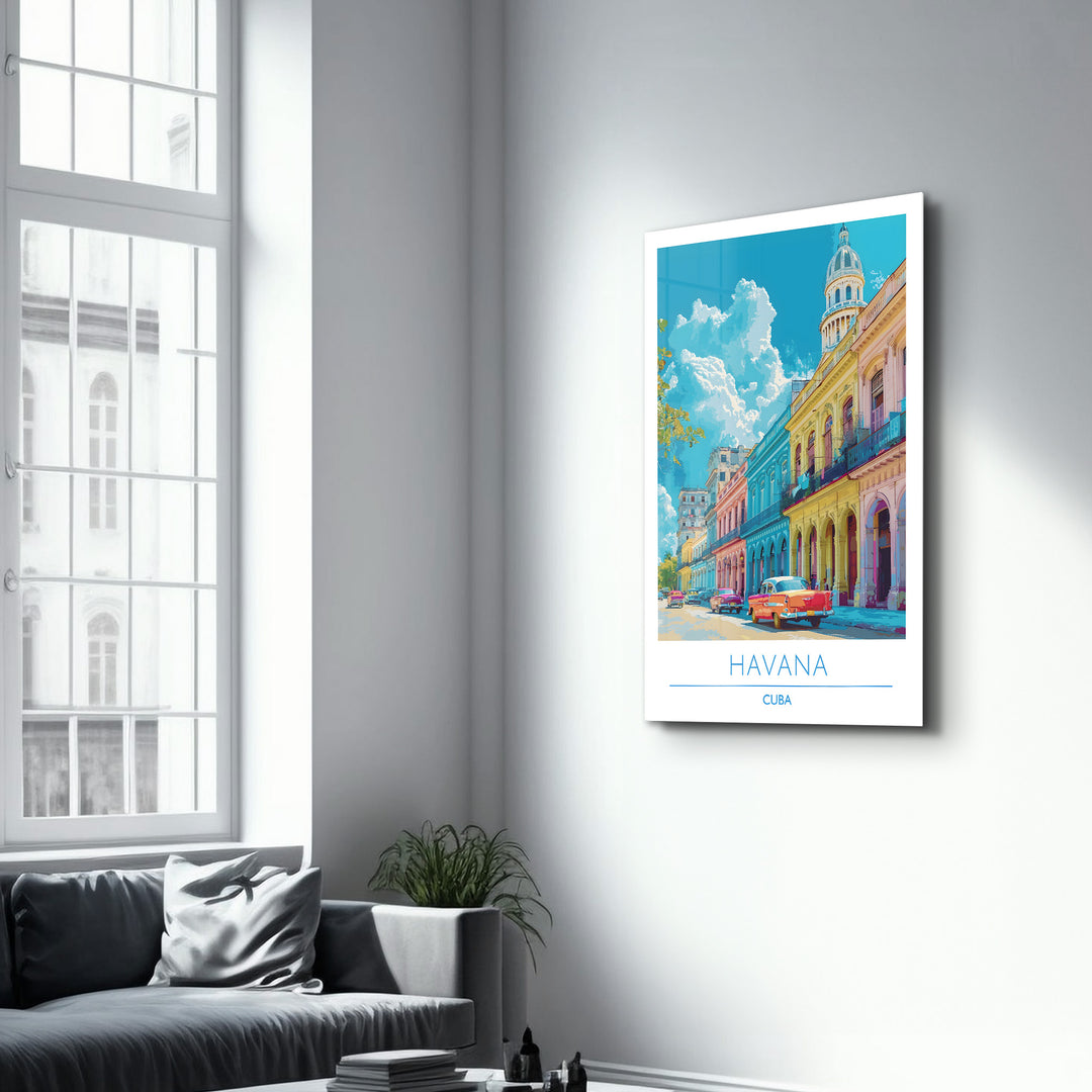 Havana Cuba-Travel Posters | Glass Wall Art