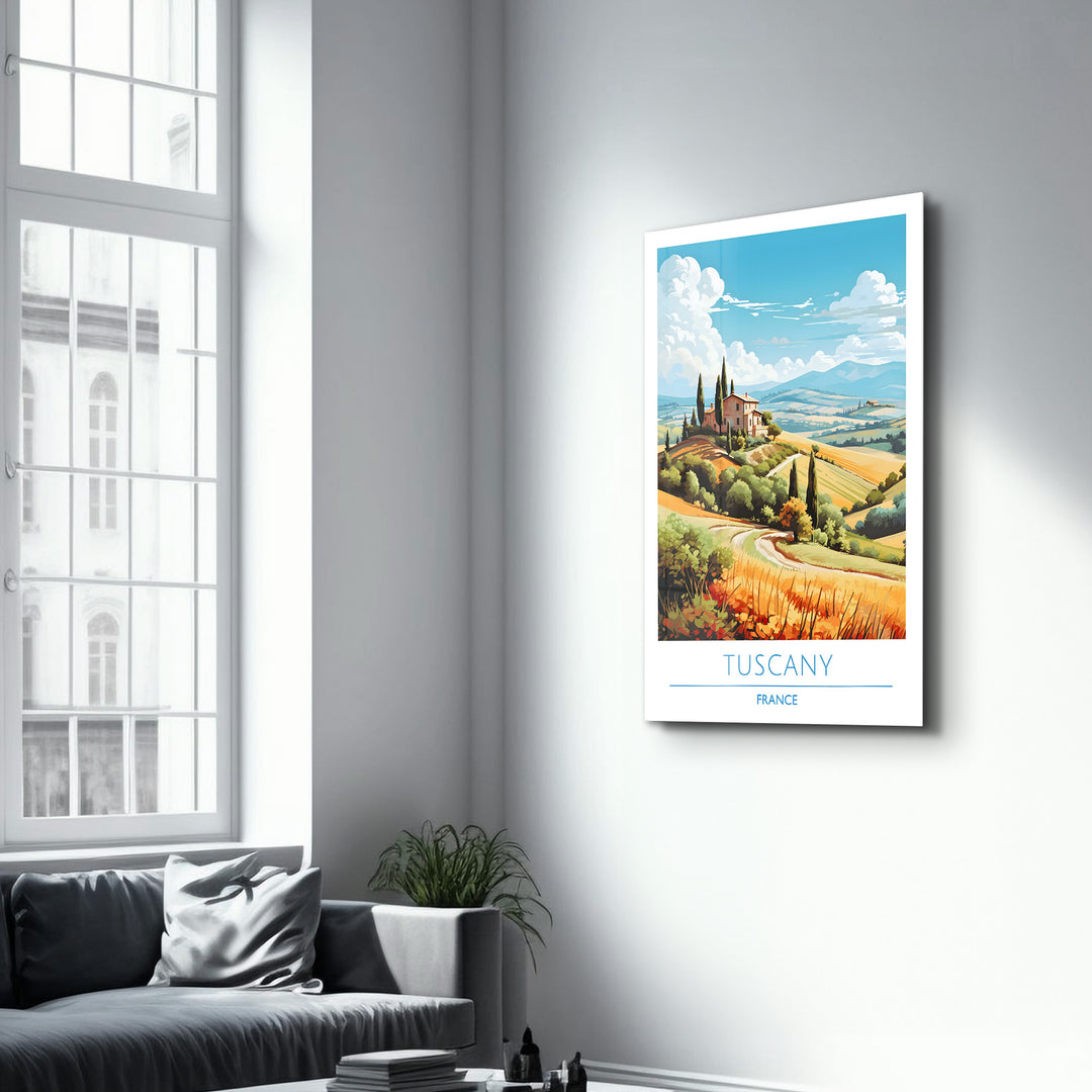 Tuscany France-Travel Posters | Glass Wall Art