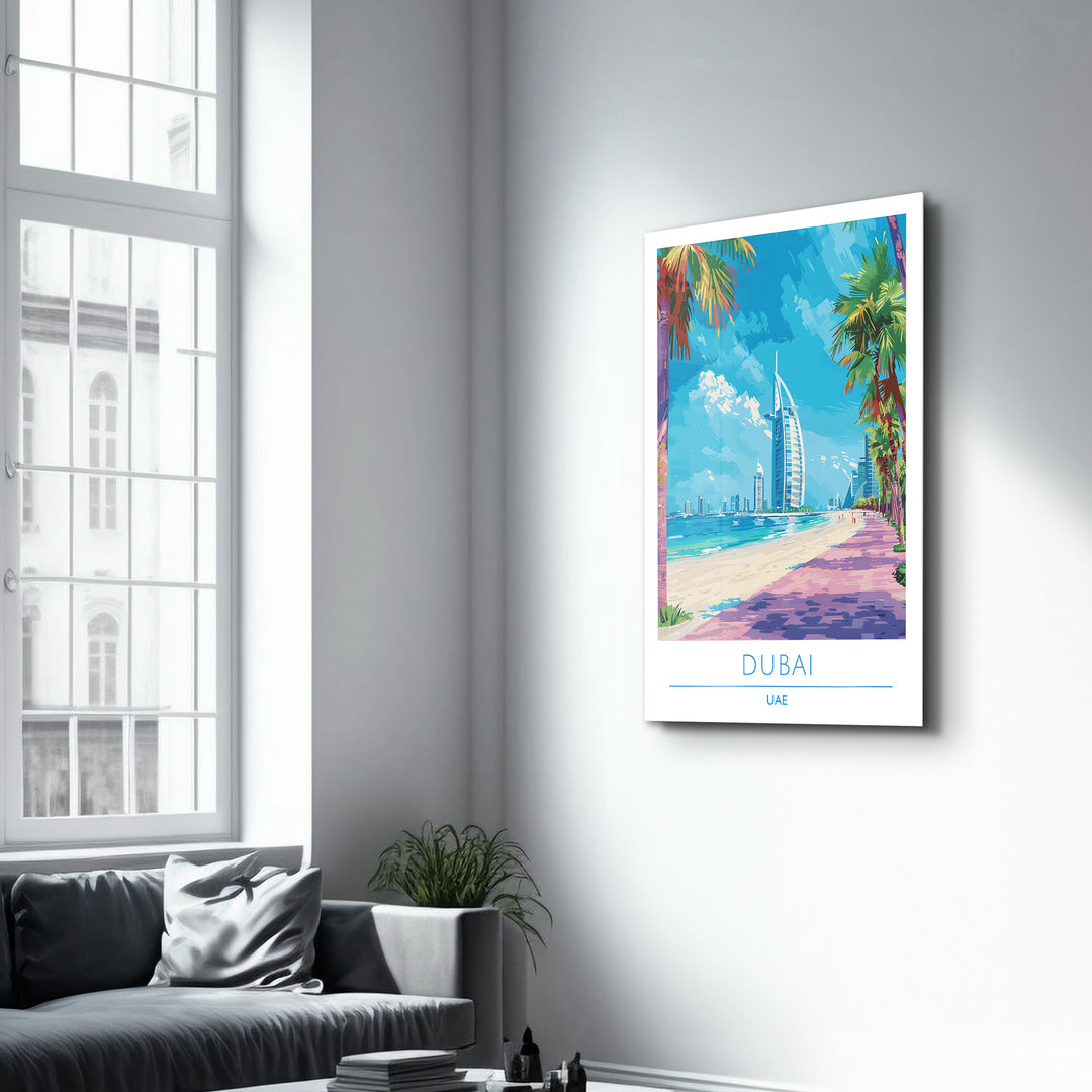 Dubai UAE-Travel Posters | Glass Wall Art