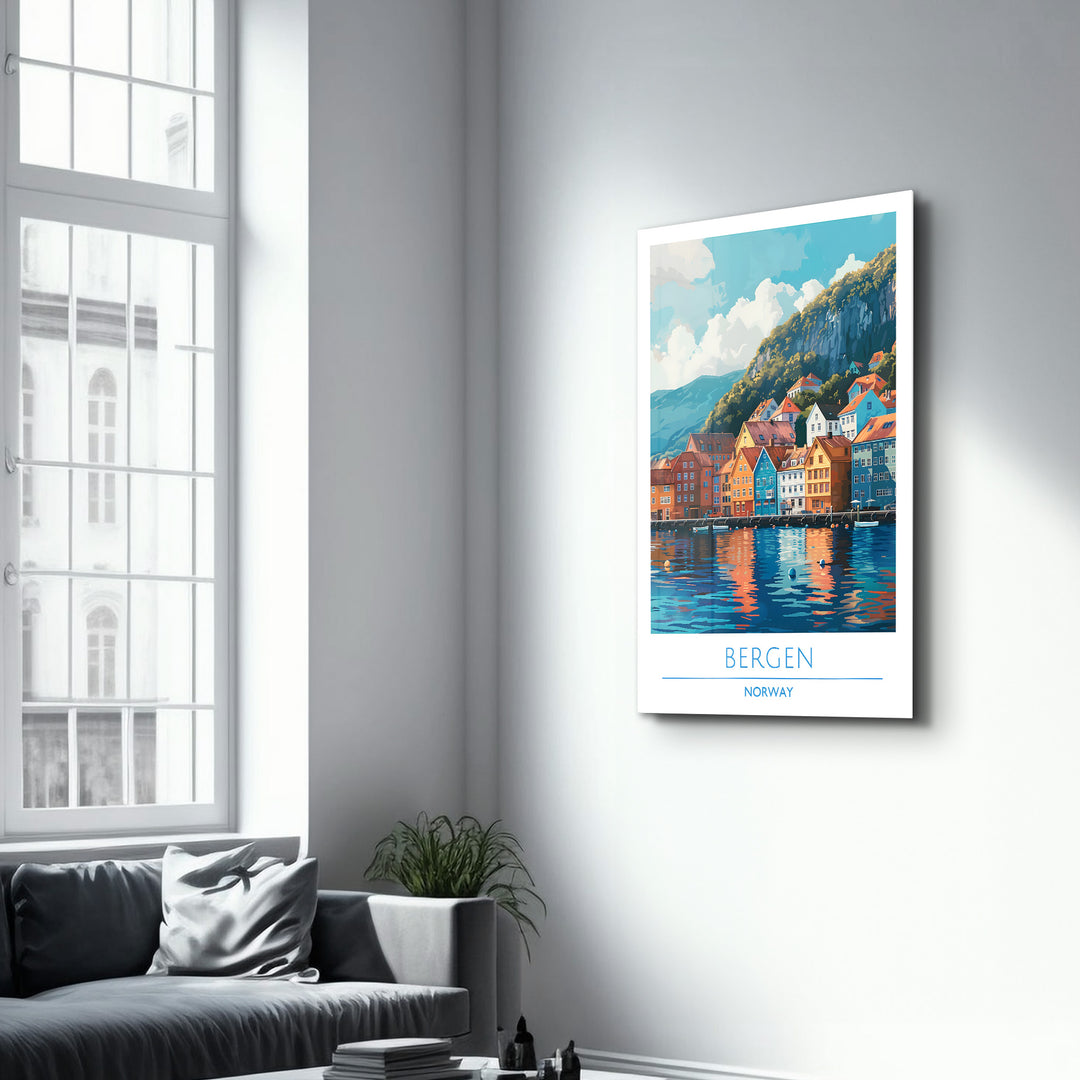 Bergen Norway-Travel Posters | Glass Wall Art