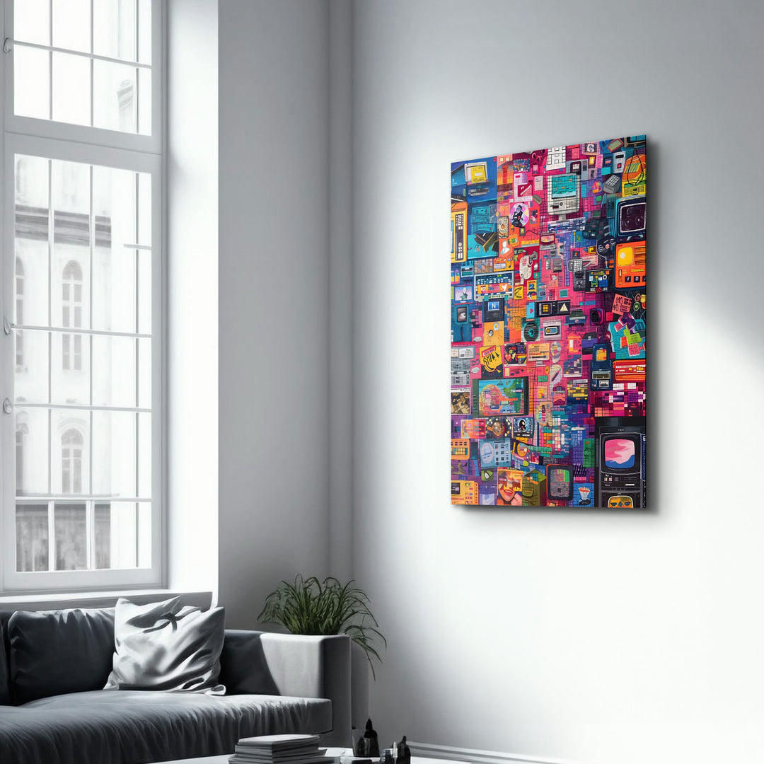 Abstract Music Collage- Glass Wall Art