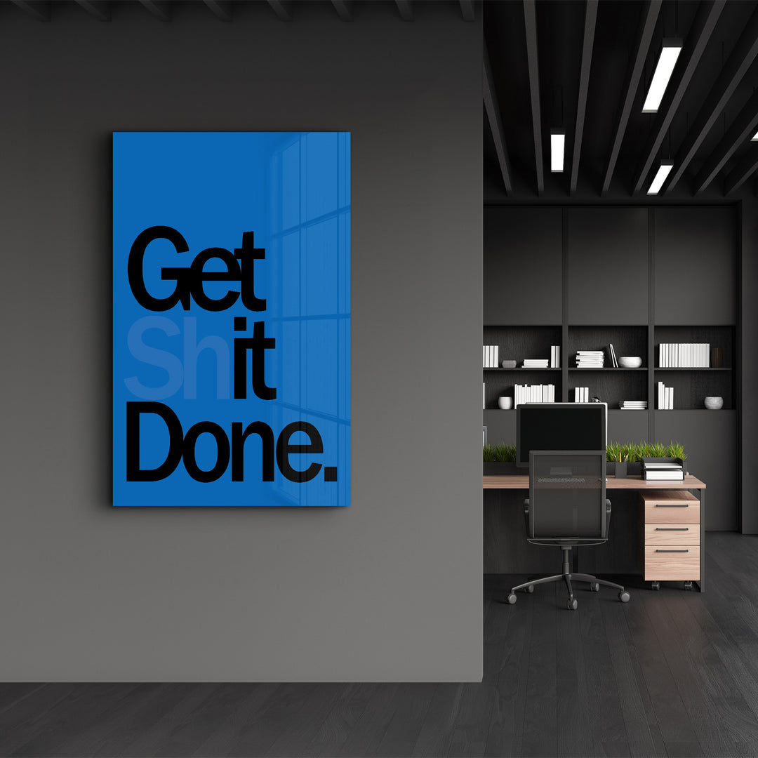 Get X Done Blue | Designers Collection Glass Wall Art