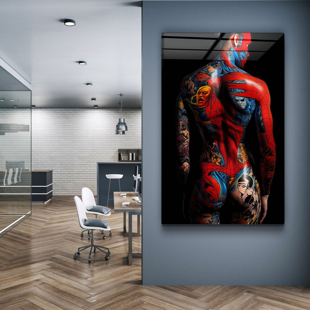 ・"Tattooed Body 3"・Designers Collection Glass Wall Art