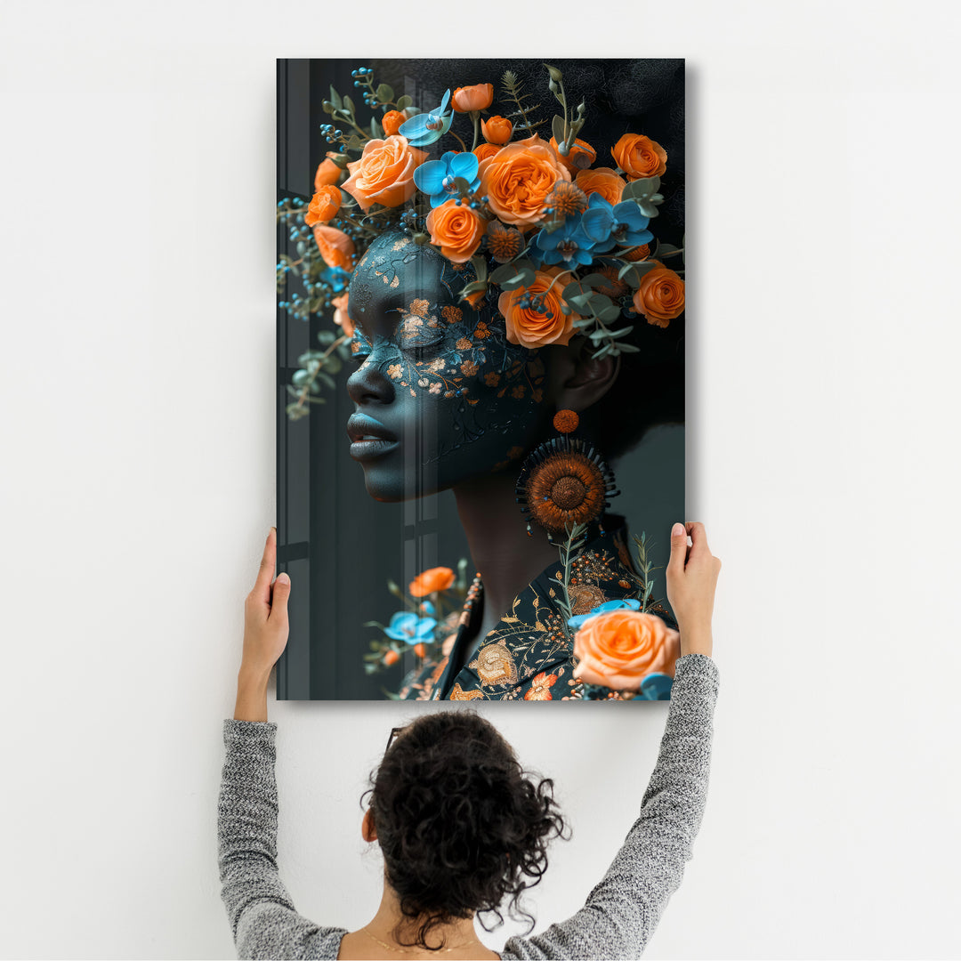 Orange Roses - Glass Wall Art