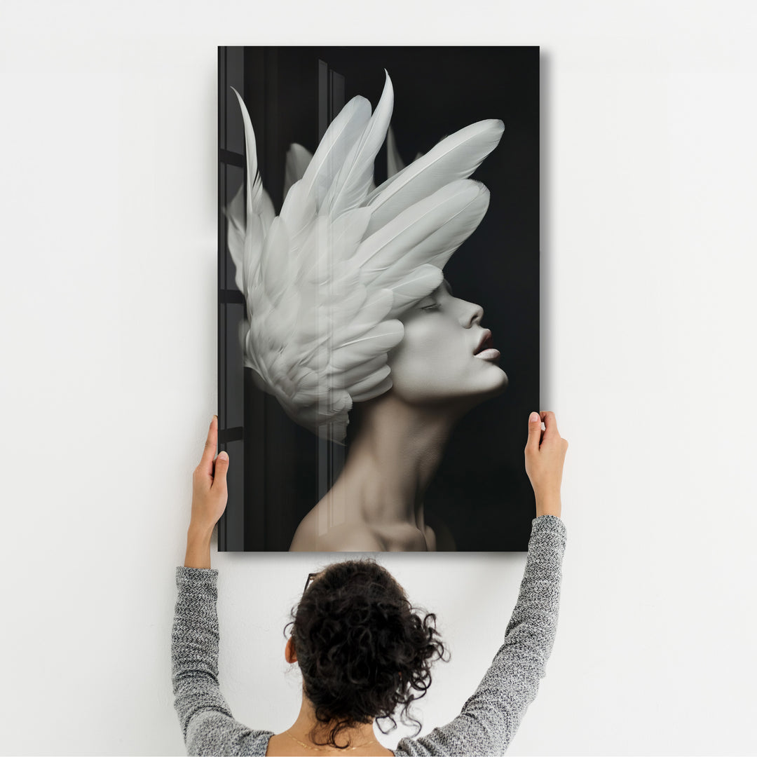 Angel Head - Contemporary Glass Wall Art