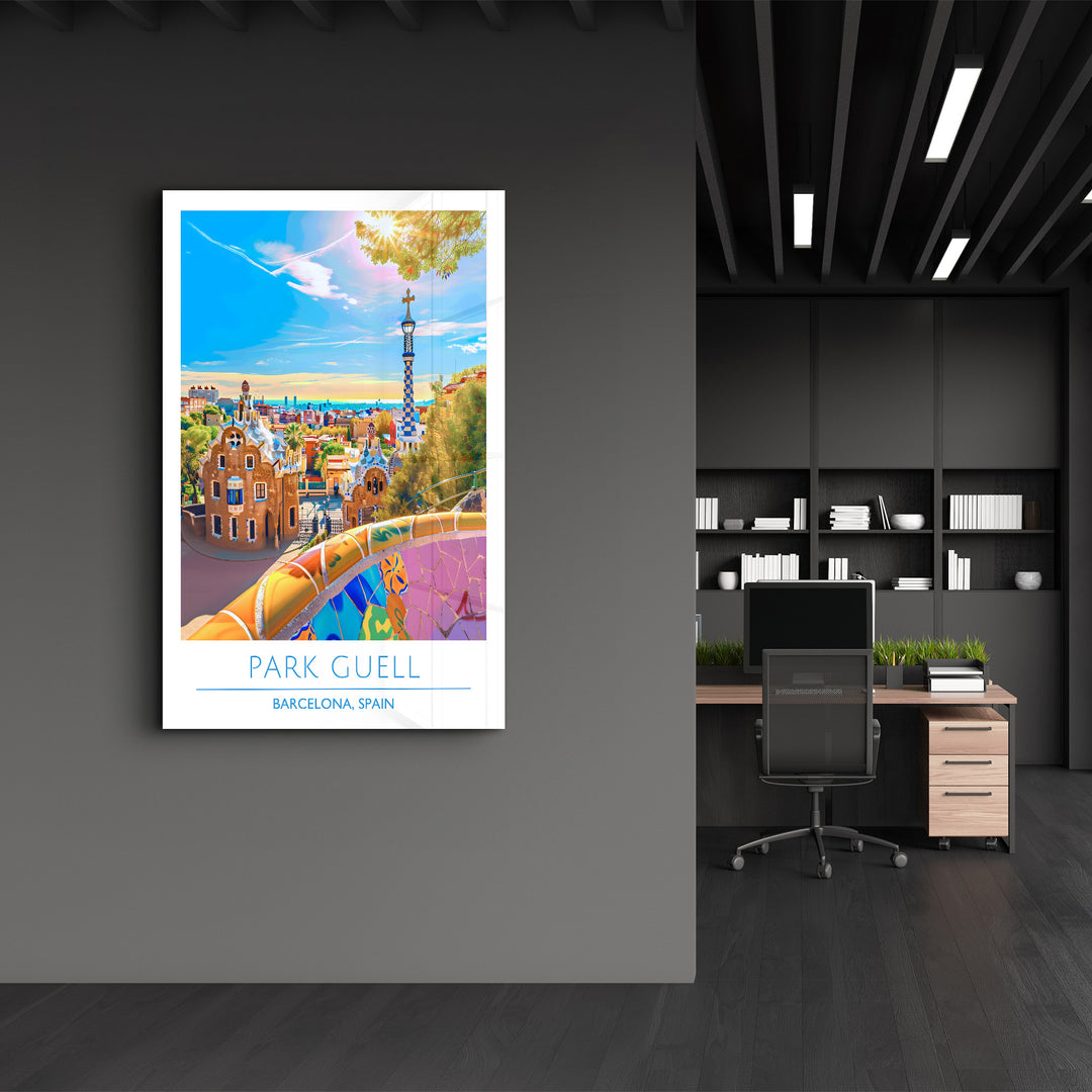 Park Guell-Barcelona Spain-Travel Posters | Glass Wall Art