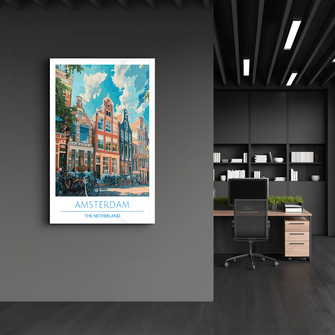 Amsterdam The Netherland-Travel Posters | Glass Wall Art