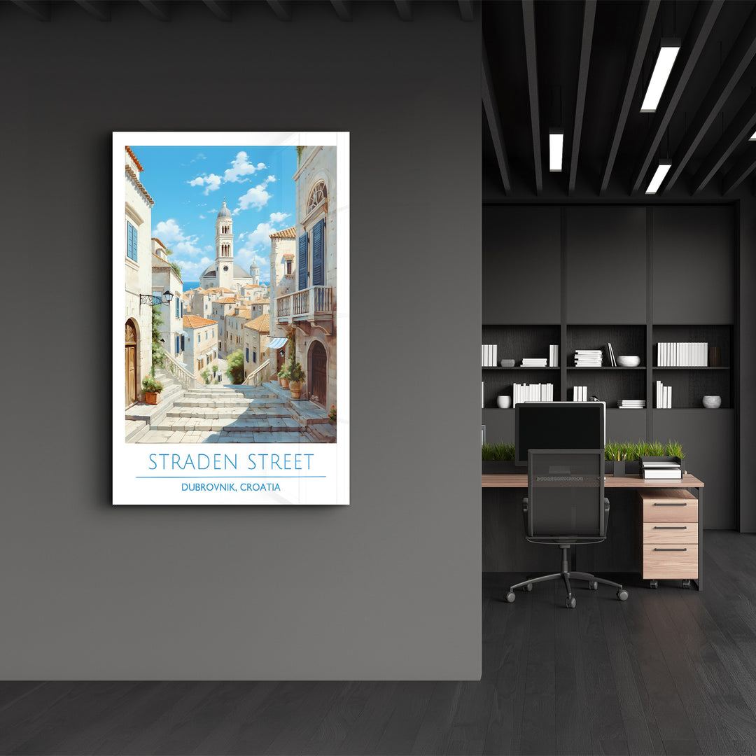 Straden Street-Dubrovnik Croatia-Travel Posters | Glass Wall Art