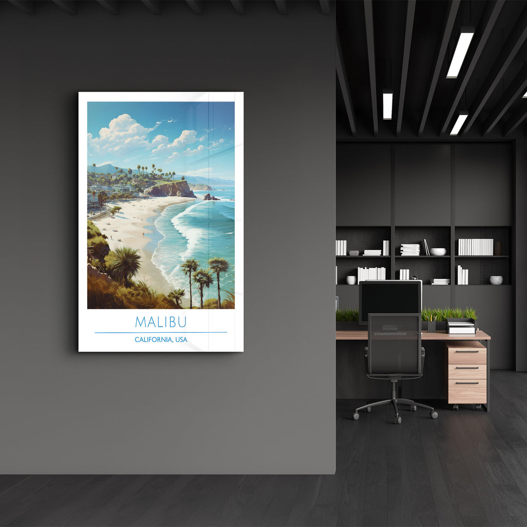 Malibu-California USA-Travel Posters | Glass Wall Art