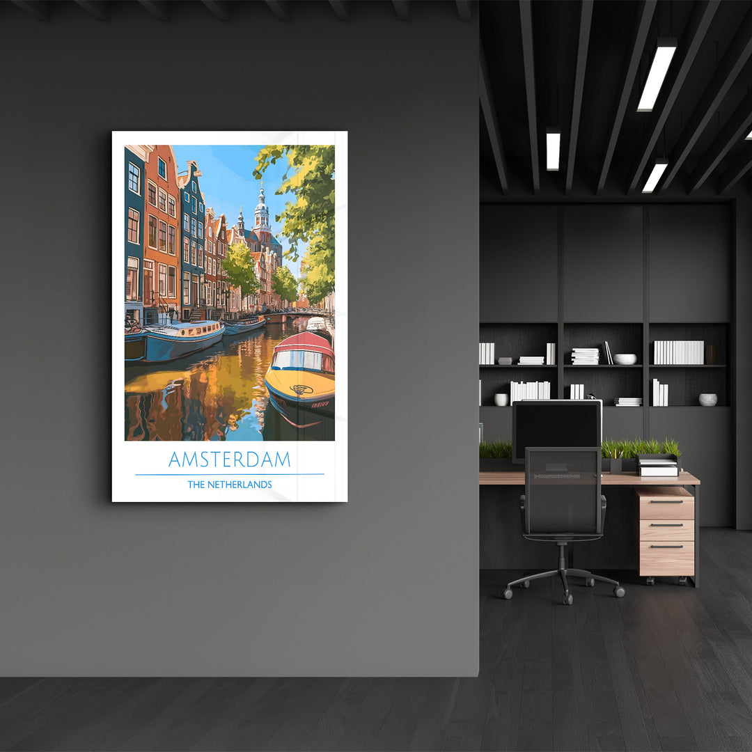 Amsterdam The Netherland-Travel Posters | Glass Wall Art