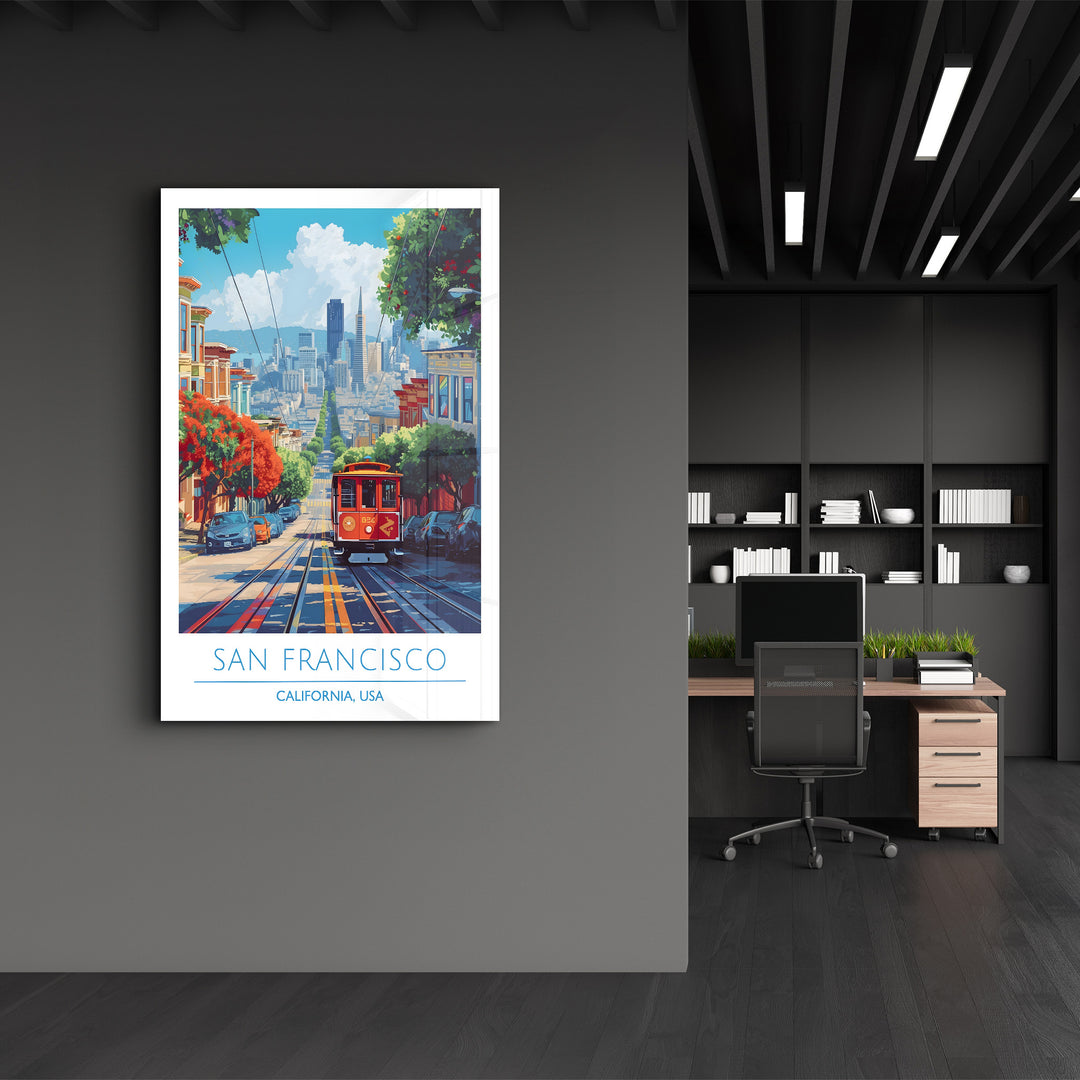 San Francisco-California USA-Travel Posters | Glass Wall Art