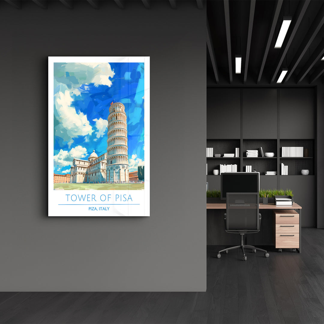 Tower Of Pisa-Piza Italy-Travel Posters | Glass Wall Art