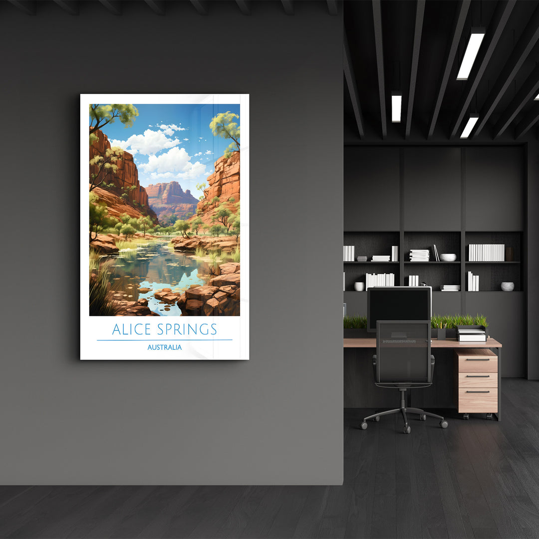 Alice Springs Australia-Travel Posters | Glass Wall Art