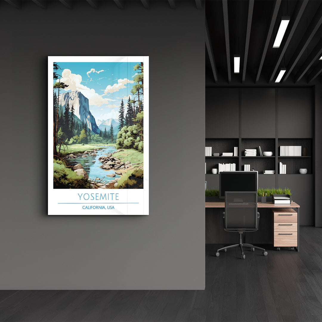 Yosemite-California USA-Travel Posters | Glass Wall Art