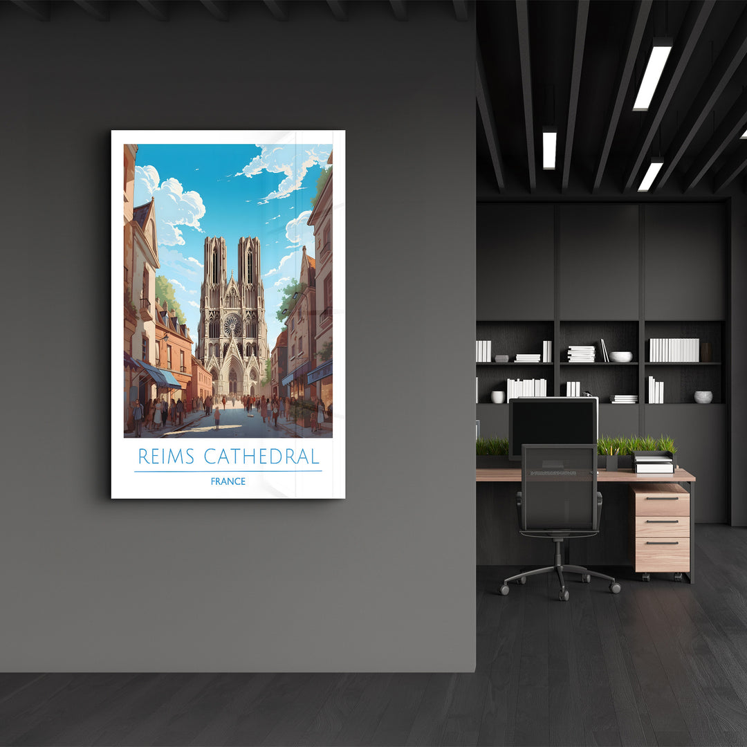 Reims Cathedral France-Travel Posters | Glass Wall Art