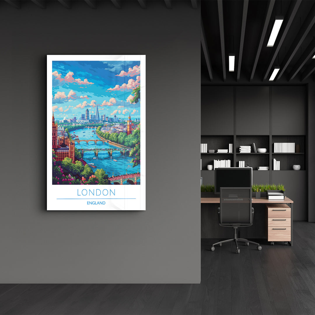 London England-Travel Posters | Glass Wall Art