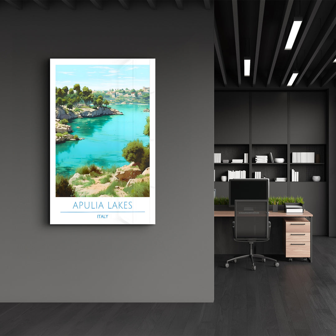 Apulia Lakes Italy-Travel Posters | Glass Wall Art