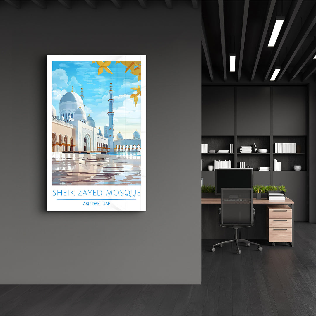 Sheik Zayed Mosque-Abu Dabi UAE-Travel Posters | Glass Wall Art