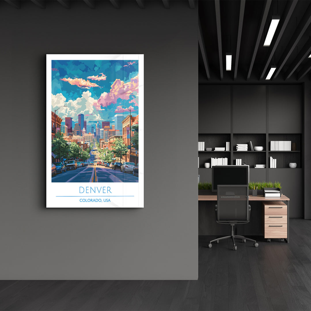 Denver-Colorado USA-Travel Posters | Glass Wall Art