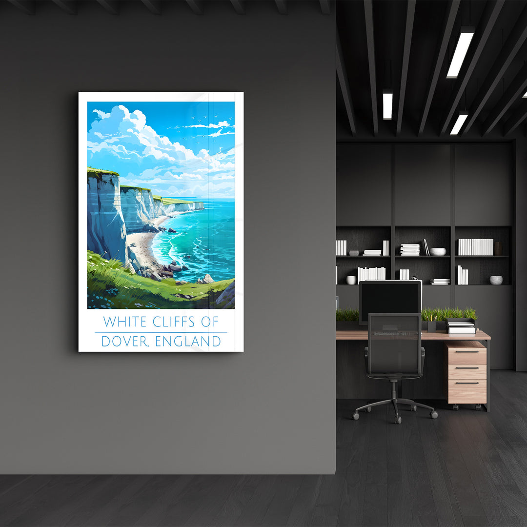 White Cliffs of Dover England-Travel Posters | Glass Wall Art