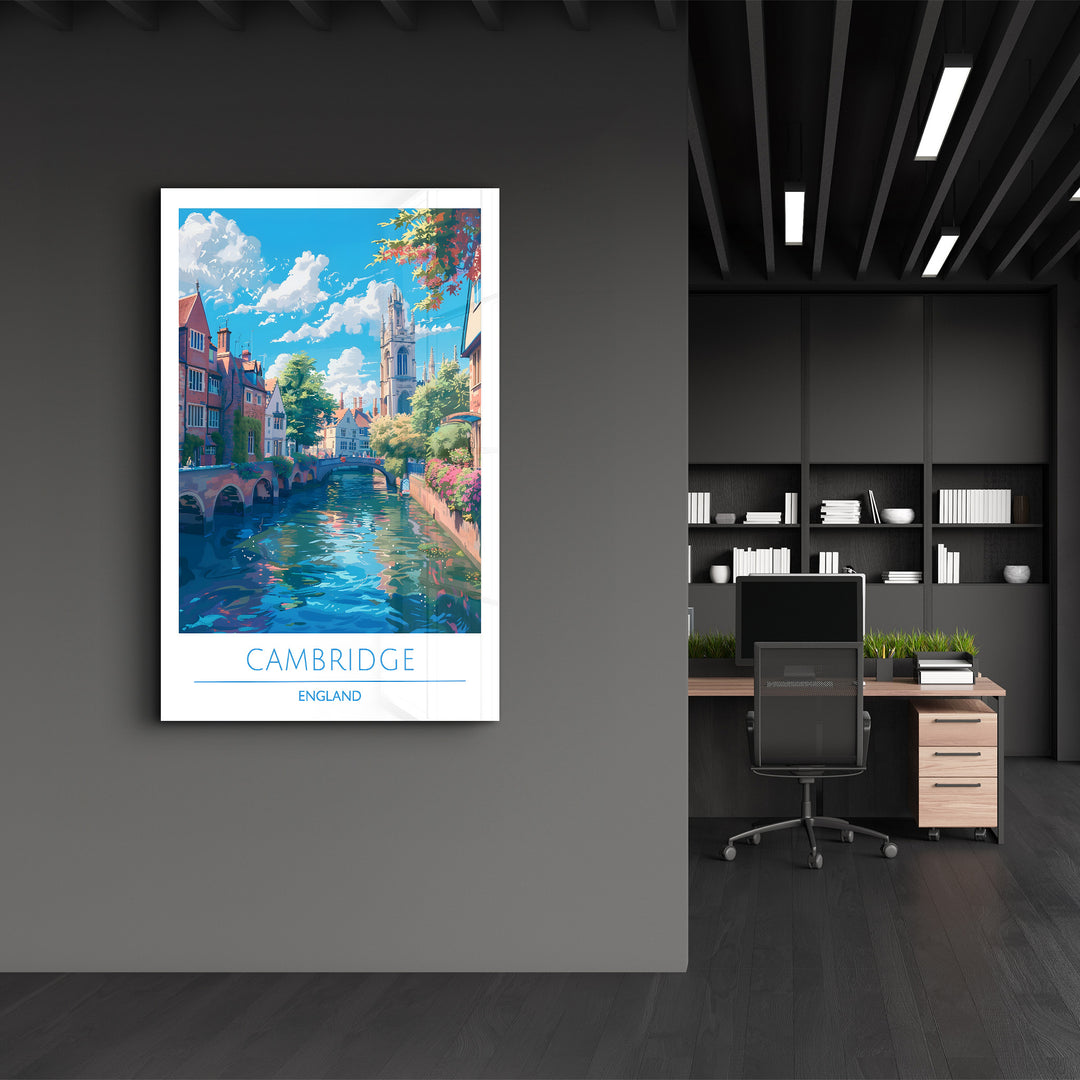 Cambridge England-Travel Posters | Glass Wall Art