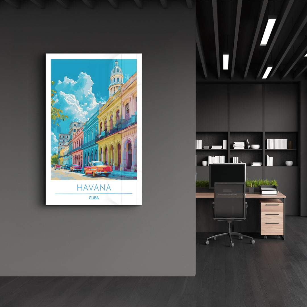 Havana Cuba-Travel Posters | Glass Wall Art