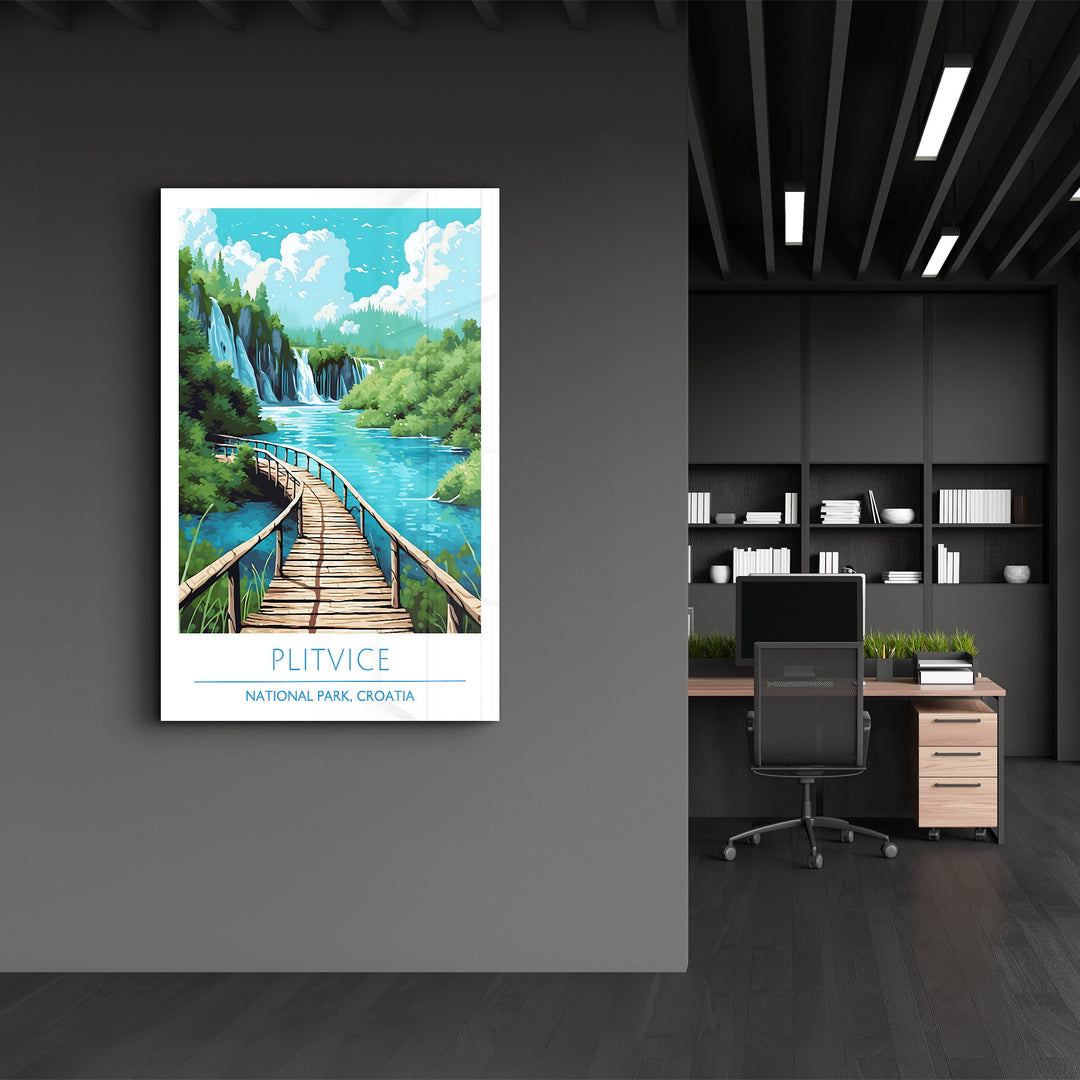 Plitvice-National Park Croatia-Travel Posters | Glass Wall Art