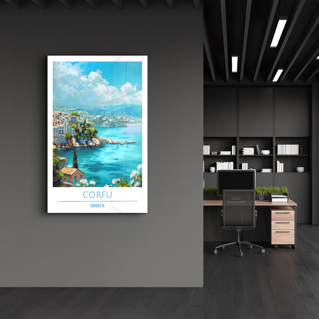 Corfu Greece-Travel Posters | Glass Wall Art