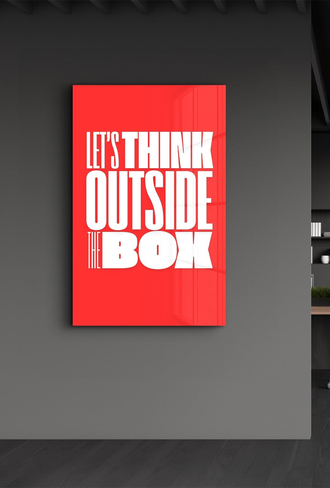 Think Outside the Box | Motivational Glass Wall Art - Artdesigna