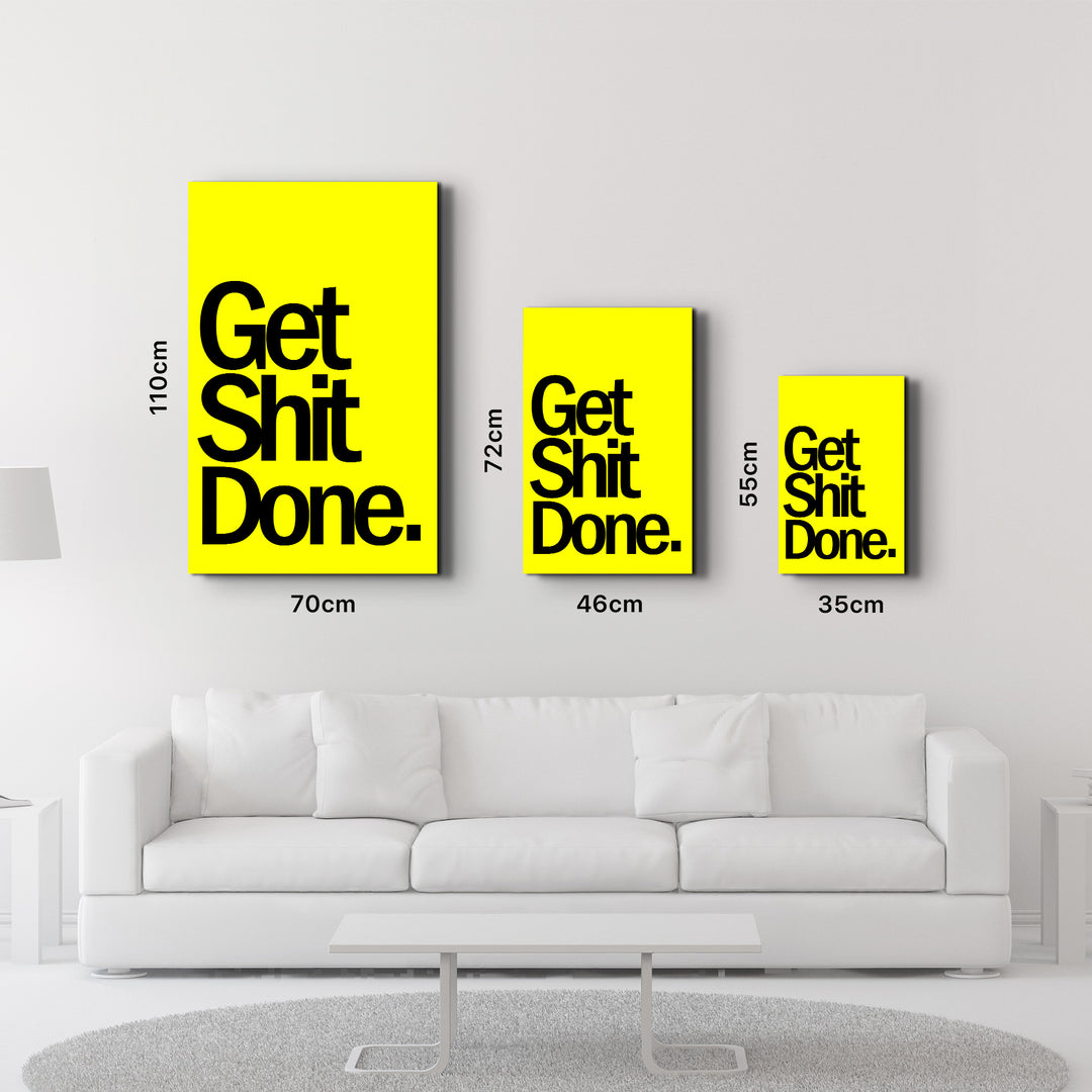 Get X Done Yellow | Designers Collection Glass Wall Art