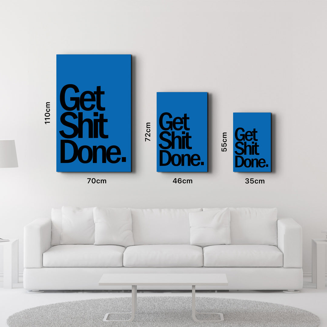 Get X Done Blue | Designers Collection Glass Wall Art