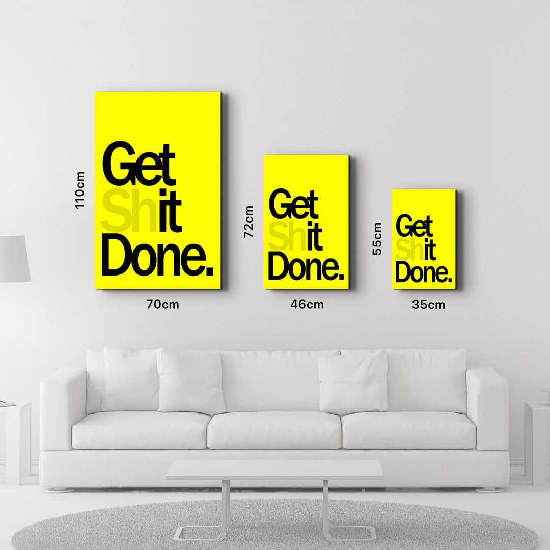 Get X Done Yellow | Designers Collection Glass Wall Art