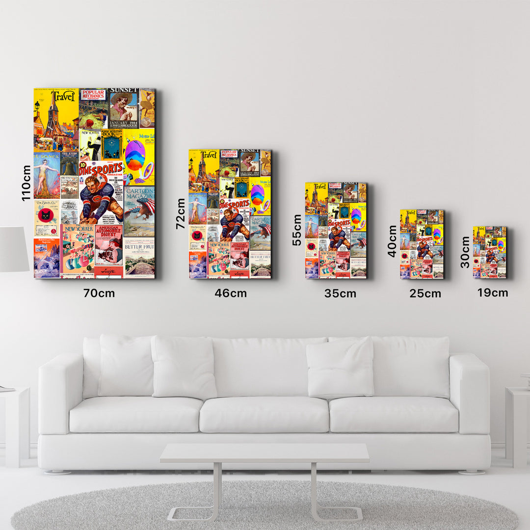 Retro Magazine Covers-1 - Glass Wall Art