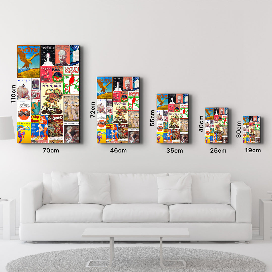 Retro Magazine Covers-2 - Glass Wall Art