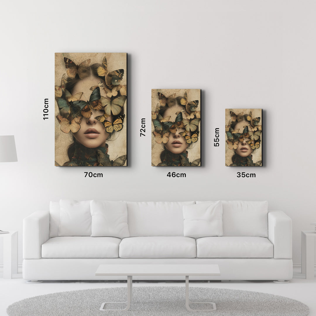 Butterflies on my Head - Glass Wall Art