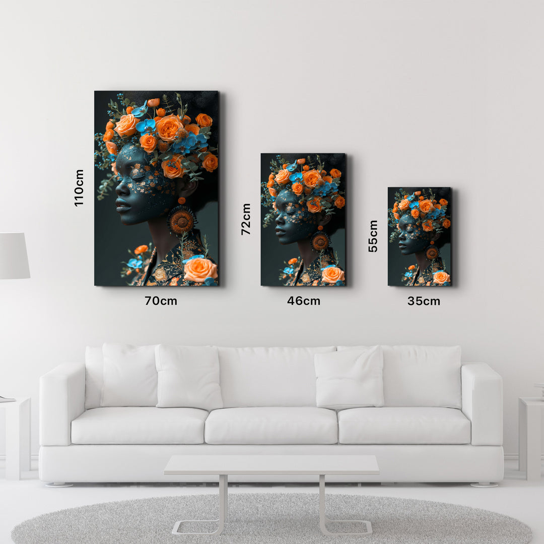 Orange Roses - Glass Wall Art