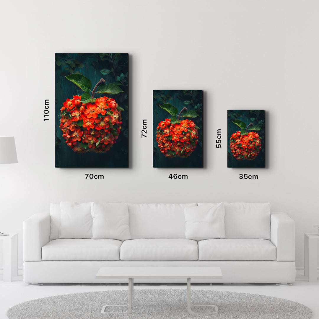 Apple Flowers - Contemporary Glass Wall Art