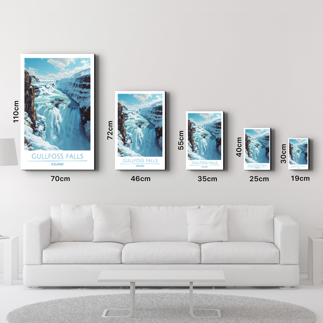 Gullfoss Iceland-Travel Posters | Glass Wall Art